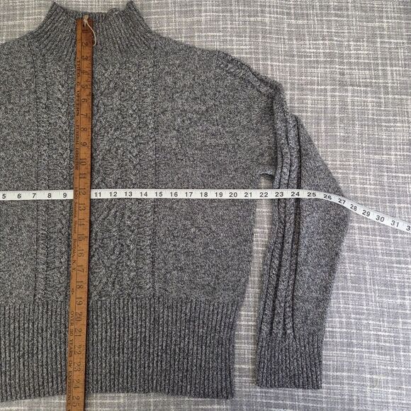 Pendleton Women’s Mockneck Sweater Merino Wool Blend Cable Heather Gray L/XL ** - Picture 4 of 11
